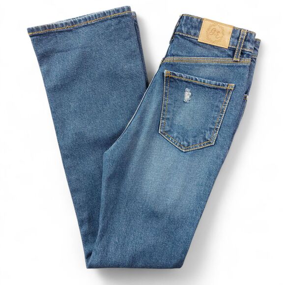 Grace & Emma Women’s Sz 4 Distressed Bootcut Jeans Blue High Rise Stretch Denim - Picture 12 of 13